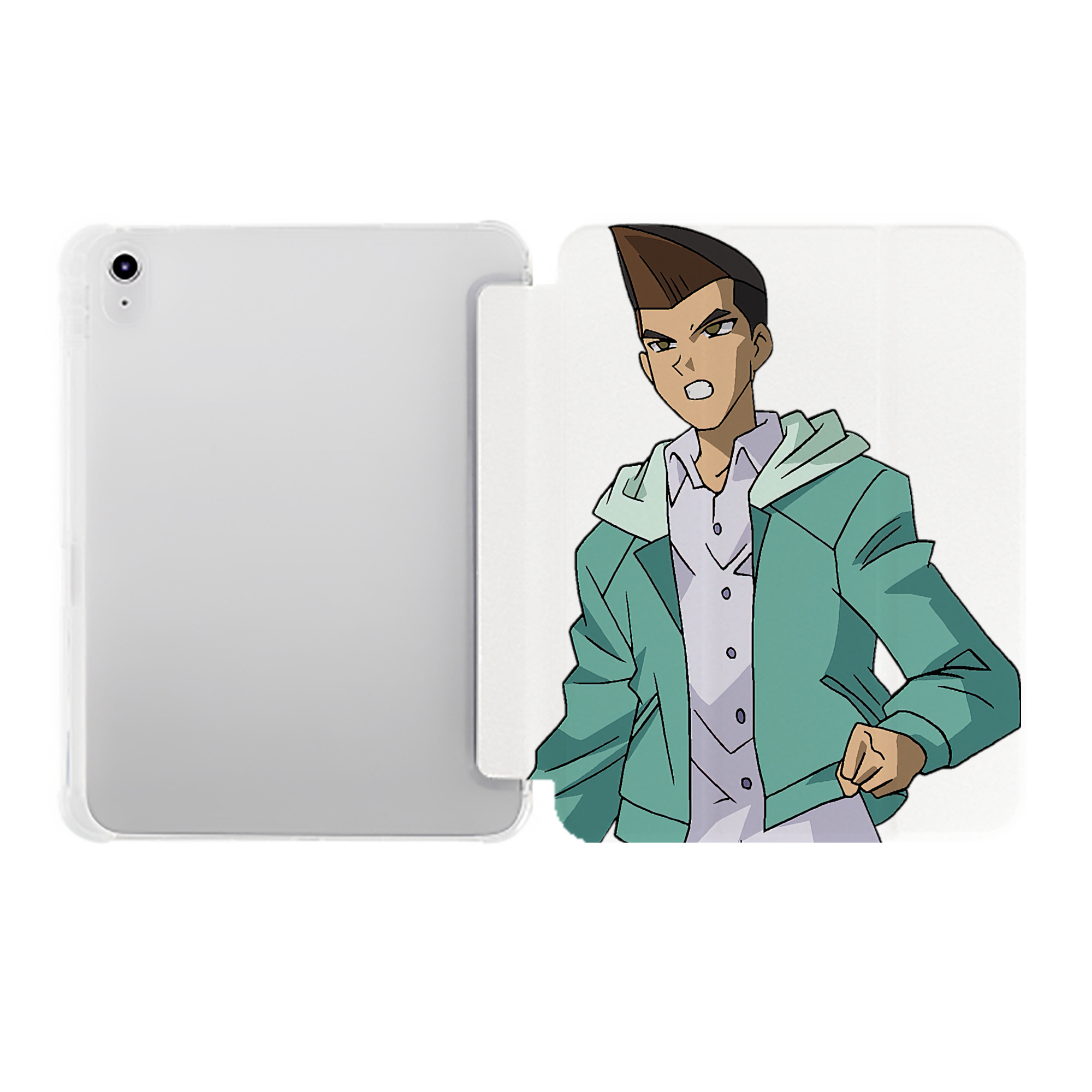 （画像用） 遊☆戯☆王 Yu-Gi-Oh! IPad ケース ペン収納付き 三つ折りスタンド PUレザー×シリコン 対応機種9.5/10.5/10.9インチ